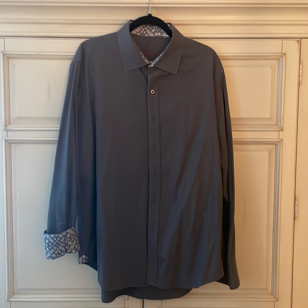 Lot of 2 Robert Graham button down shirts-Mens-XL-one grey, one, lt blue